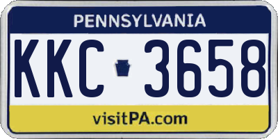 PA license plate KKC3658
