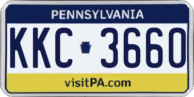 PA license plate KKC3660