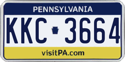 PA license plate KKC3664