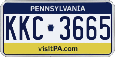 PA license plate KKC3665