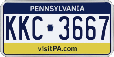 PA license plate KKC3667
