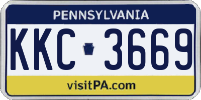 PA license plate KKC3669