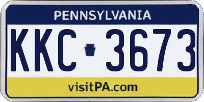 PA license plate KKC3673
