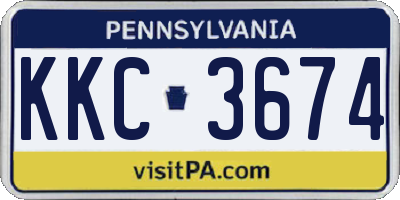 PA license plate KKC3674