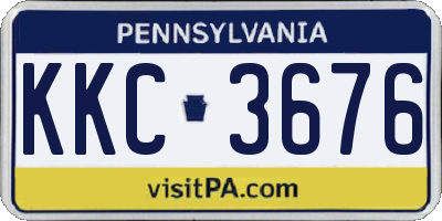 PA license plate KKC3676