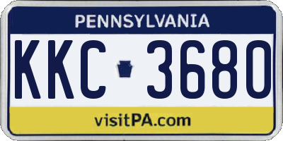 PA license plate KKC3680