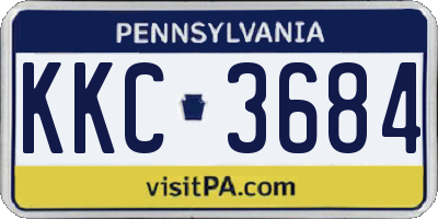 PA license plate KKC3684