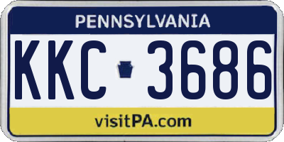 PA license plate KKC3686