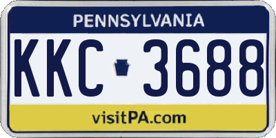 PA license plate KKC3688