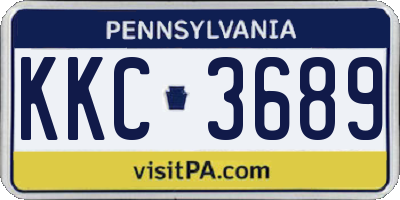 PA license plate KKC3689