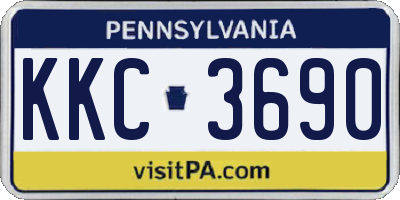 PA license plate KKC3690