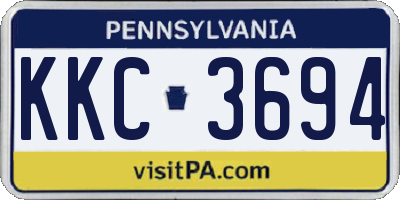 PA license plate KKC3694