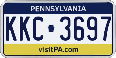 PA license plate KKC3697