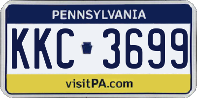 PA license plate KKC3699