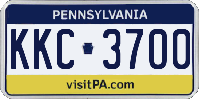 PA license plate KKC3700