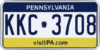 PA license plate KKC3708