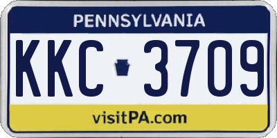 PA license plate KKC3709