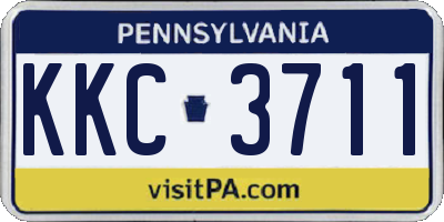 PA license plate KKC3711