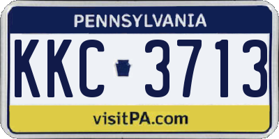 PA license plate KKC3713