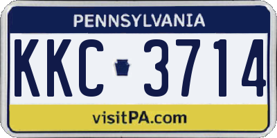 PA license plate KKC3714