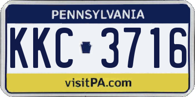 PA license plate KKC3716