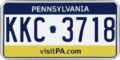 PA license plate KKC3718