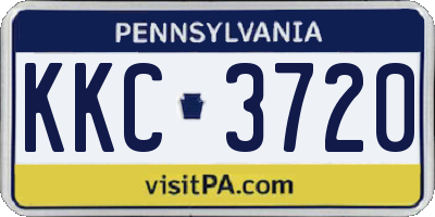 PA license plate KKC3720
