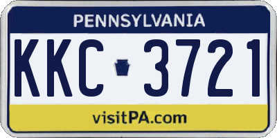 PA license plate KKC3721