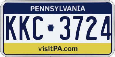 PA license plate KKC3724