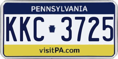 PA license plate KKC3725