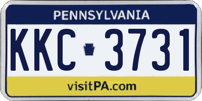 PA license plate KKC3731