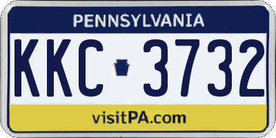 PA license plate KKC3732