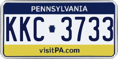 PA license plate KKC3733