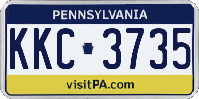 PA license plate KKC3735