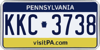 PA license plate KKC3738