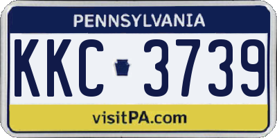 PA license plate KKC3739