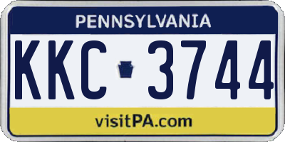 PA license plate KKC3744