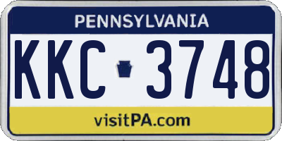 PA license plate KKC3748