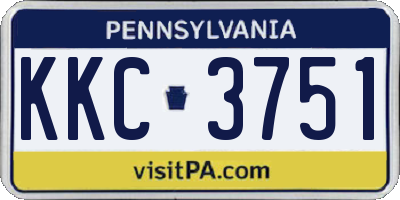 PA license plate KKC3751