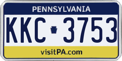 PA license plate KKC3753