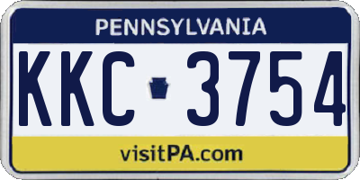 PA license plate KKC3754