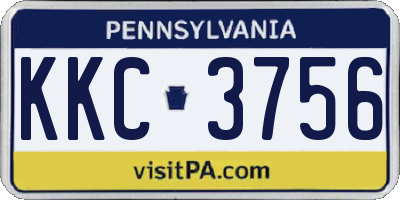 PA license plate KKC3756