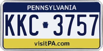 PA license plate KKC3757