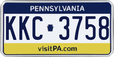 PA license plate KKC3758