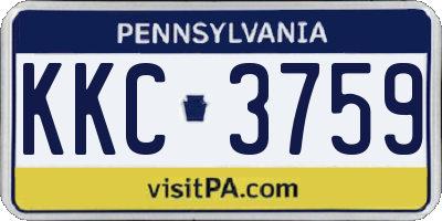 PA license plate KKC3759