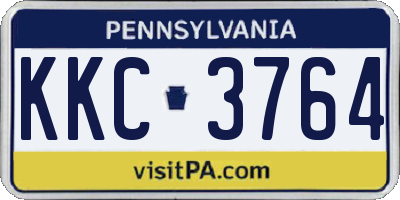 PA license plate KKC3764