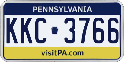 PA license plate KKC3766