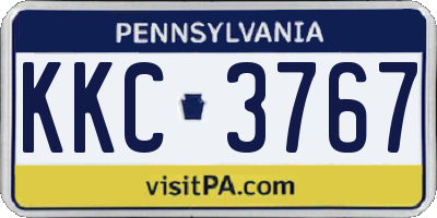 PA license plate KKC3767