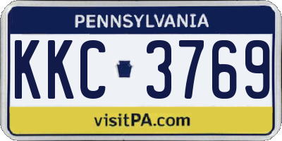 PA license plate KKC3769