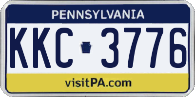 PA license plate KKC3776
